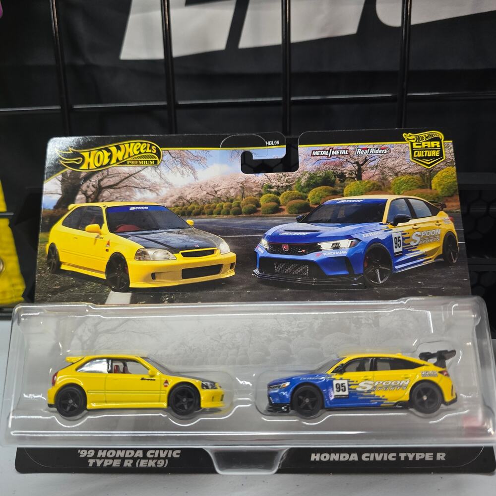 Hot Wheels Premium 2 Pack Honda Civic Type R EK9 FK8 JDM Car Culture 1:64 Spoon